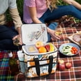 thumbnail image 5 of FORMRS Insulated Cooler Bag 24 Cans Capacity Soft Leakproof Lunch Box with Side Pockets, Pumpkins Pattern, 5 of 7