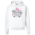 thumbnail image 2 of Inktastic Baby on Board with Arrow Pink Footprints and Hearts Adult Hoodie Sweatshirt, 2 of 4