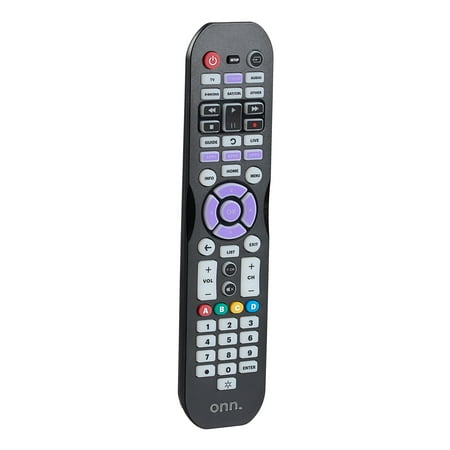 onn. Universal 6-Device Remote Black Compatible for TV DVD Streaming Audio Soundbar