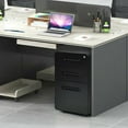 thumbnail image 3 of Gymax 3-Drawer Mobile File Cabinet W/Anti-tilt Mechanism Legal/Letter Size Black, 3 of 10
