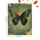 thumbnail image 3 of Qisvanset 12x16 Inch Green Abstract Butterfly Canvas Wall Art, Vintage Retro Insect Art Living Room Home Decor, 3 of 8