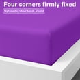 thumbnail image 3 of Super Soft and Durable​​ Microfiber Fitted Sheet, Machine Washable Fitted Bed Sheet with 15 inches Deep Pocket, Full, 54 x 75 inches, Purple, 3 of 7