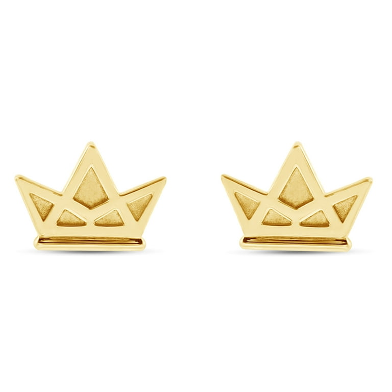 14K Gold Plated Sterling Silver Dainty Four Pointed Star Stud Earrings –  Sterling Forever