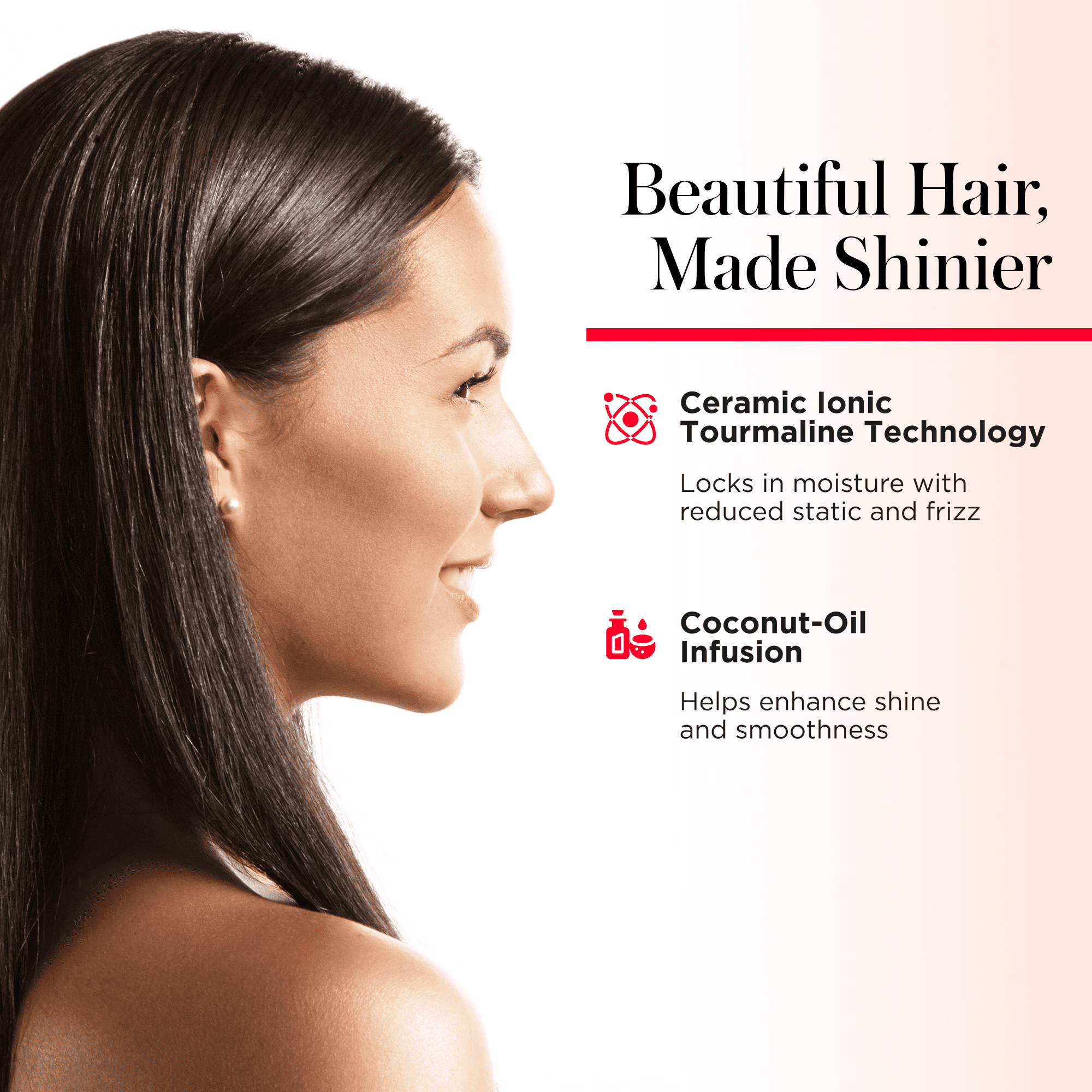 (3 pack) Revlon Smoothstay 1" Coconut Oil-Infused Ceramic Flat Iron, Black