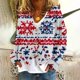 thumbnail image 1 of Puntoco Chaqueta Informal Con Botones Y Estampado Navideño Para Mujer, 1 of 5