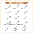 thumbnail image 2 of DESIGNICE 15 Pairs Flatback Stud Earrings for Women,Surgical Steel Material Cartilage Earrings for Women,Nickel Lead Free Hypoallergenic Earrings for Sensitive Ears Women,Silver, 2 of 7