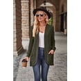 thumbnail image 5 of Autumn Solid Color Sunken Stripe Brushed Stitching Long Sleeve Cardigan Jacket, 5 of 8
