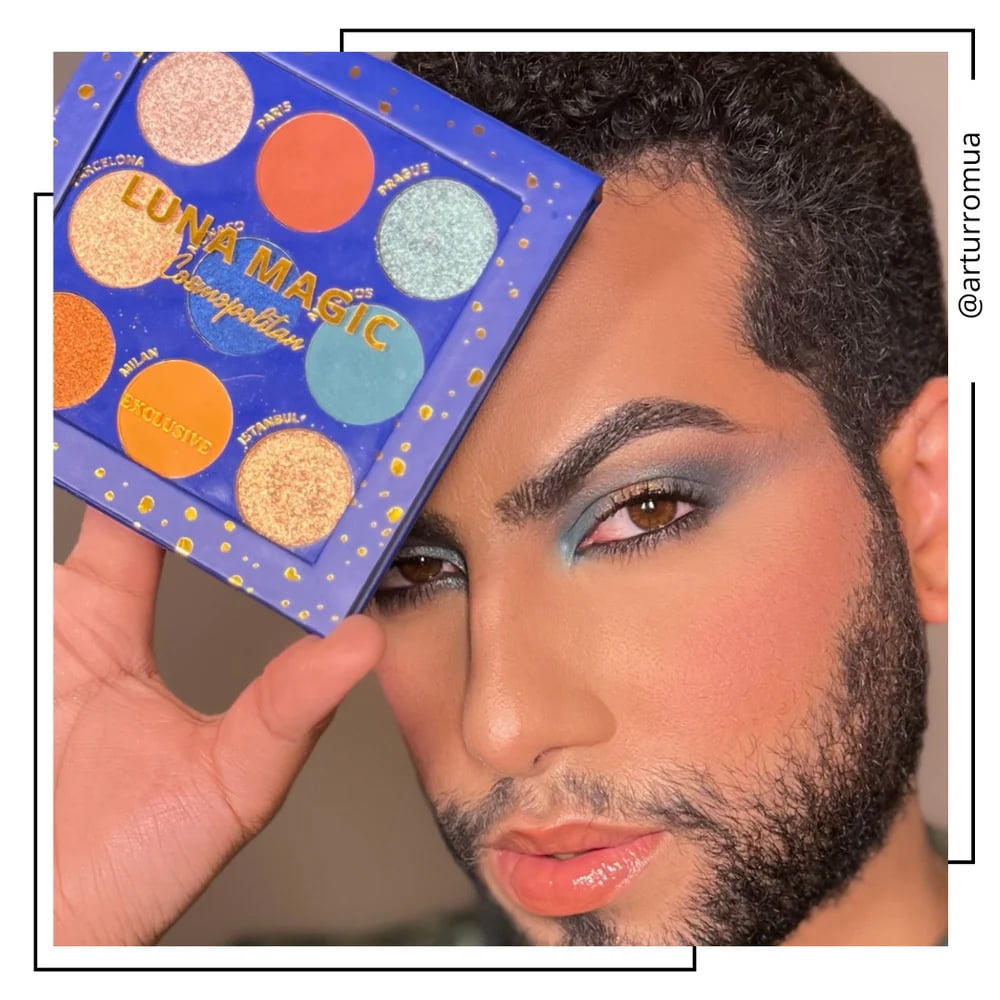 LUNA MAGIC Matte and Shimmer 9 Colors Eyeshadow Palette, Cosmopolitan