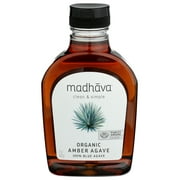 Madhava Organic Amber Agave, 100% Blue Agave Sweetener Sugar Substitute, 17 oz Bottle