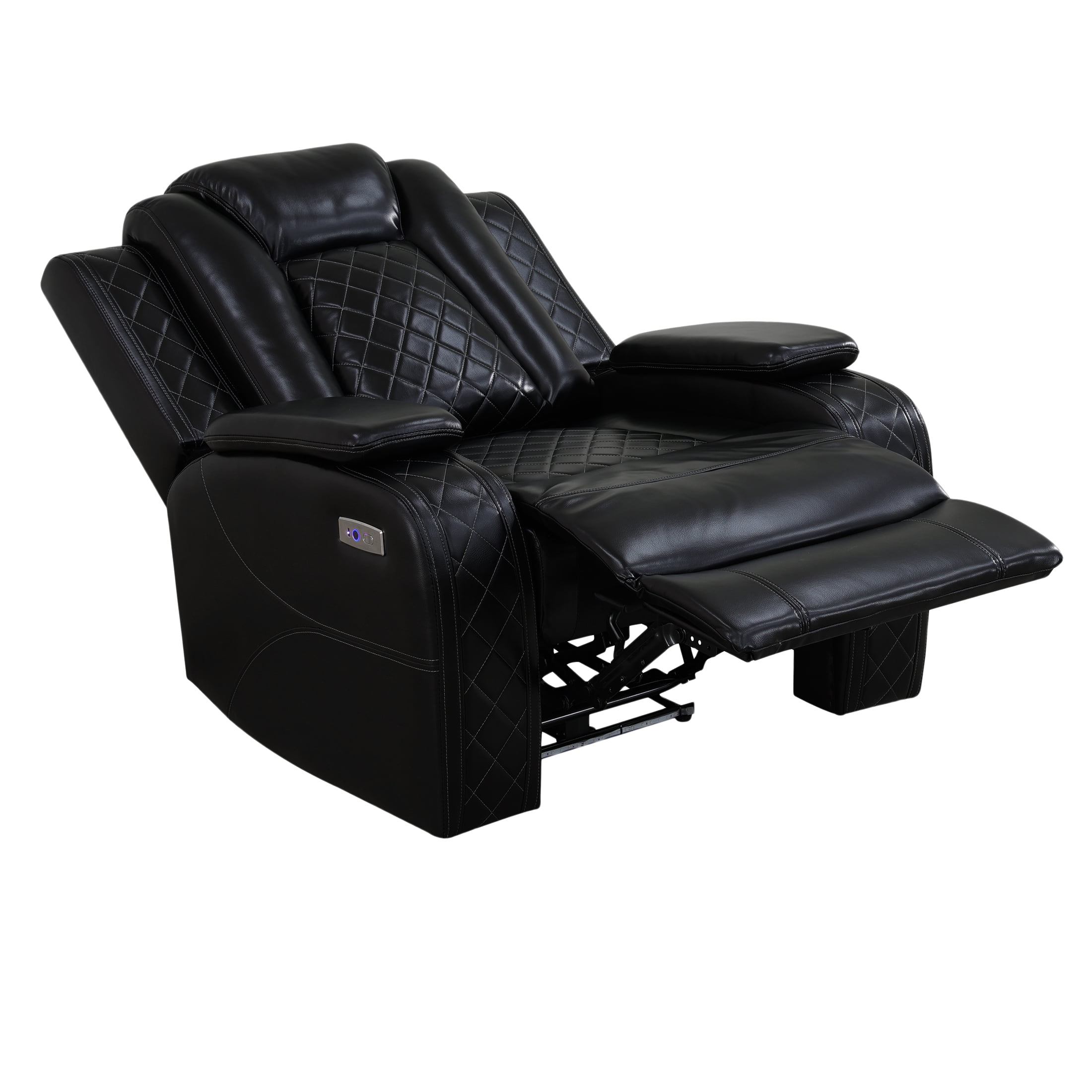 Aukfa Power Recliner Chair Sofa with Storage and USB for Living Room,Black