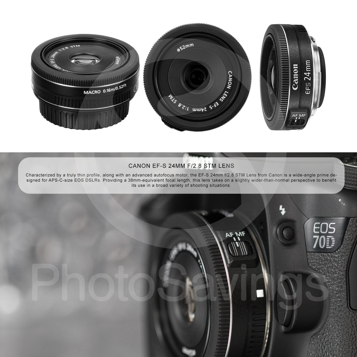 Canon EF-S 24mm f/2.8 STM Lens - Walmart.com