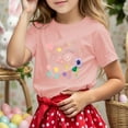 thumbnail image 2 of Little Girls Shirts Casual Short Sleeved Alphabet Printed Crewneck Girls' Tops, Tees & Blouses Size 6-7T,Pink, 2 of 4