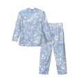 thumbnail image 2 of Bingfone Men'S Pajama Set 2 Piece Loungewear Pjs, Long Sleeve With Pajama Pants-White Bule Glitter, 2 of 9