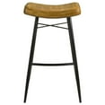 thumbnail image 2 of Bayu Leather Upholstered Bar Stool Antique Camel (Set of 2), 2 of 7