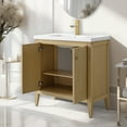 thumbnail image 2 of Vanity Art 30" Double Door Bathroom Vanity with Sink, Freestanding Storage Cabinet with Ceramic Top, and Removable Shelve, 2 of 6