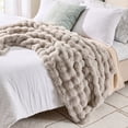 thumbnail image 6 of Better Homes & Gardens Bubble Faux Fur Oversized Couch Throw Blanket, Grey Haze, 50 x 72 in, 6 of 8