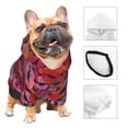 thumbnail image 3 of Goofa Red Lips Kissing Pattern Small Dog Sweater Hoodies Pet Grey Hooded Soft Fleece Sweatshirts with Pocket Fall Winter Puppy Cat Sweaters Warm Clothes-X-Small, 3 of 8