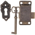 thumbnail image 3 of 1 juego de cerradura antigua para puertas de armarios, cajones y cómodas con llave., 3 of 7