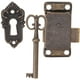 thumbnail image 5 of 1 juego de cerradura antigua para puertas de armarios, cajones y cómodas con llave., 5 of 6