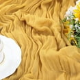thumbnail image 4 of Mbxmh Cheese Table Runner Pleated Cloth Gb,Cheesecloth Table Runner 10Ft Boho Rustic Black Cheese Cloth Table Runner for Decoration Wedding Easter Summer Decoration, 4 of 6