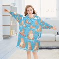 thumbnail image 5 of Wearable Blanket with Sleeves and Pocket Oversized Hooded Sweatshirt 3-14 YR Capybaras Pattern M, 5 of 7