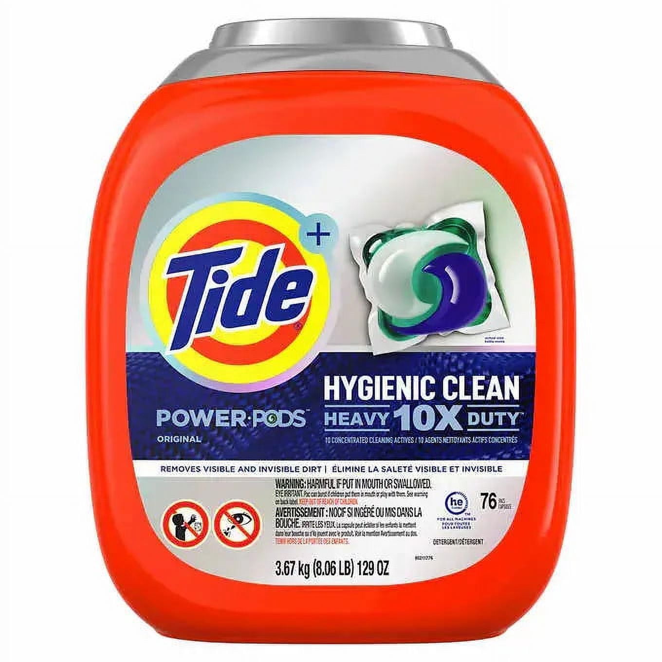 Tide Hygienic Clean Heavy Duty Power PODS Laundry Detergent Pacs - 76-Count Original Scent, (4/Case)