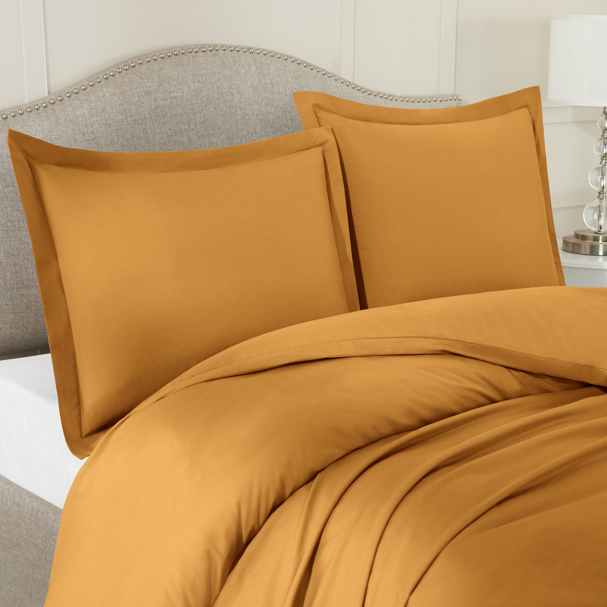 King Microfiber Duvet Set Comforter Cover and 2 Pillow Shams Nestl Bedding Comforter and Duvet Set Apricot Buff Orange Down Alternative Comforter 