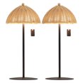 thumbnail image 5 of JONATHAN Y Tilly 12.75" Modern Coastal Indoor/Outdoor Wicker Shade Rechargeable/Cordless Dimmable Integrated LED Table Lamp, Light Brown (Set of 2), JYL7169A-SET2, 5 of 7