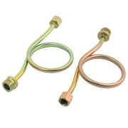 Unique Bargains 2 x Copper Tone Hex Threaded Coiled Pipe Pressure Gauge Syphon Tubes Connectors
