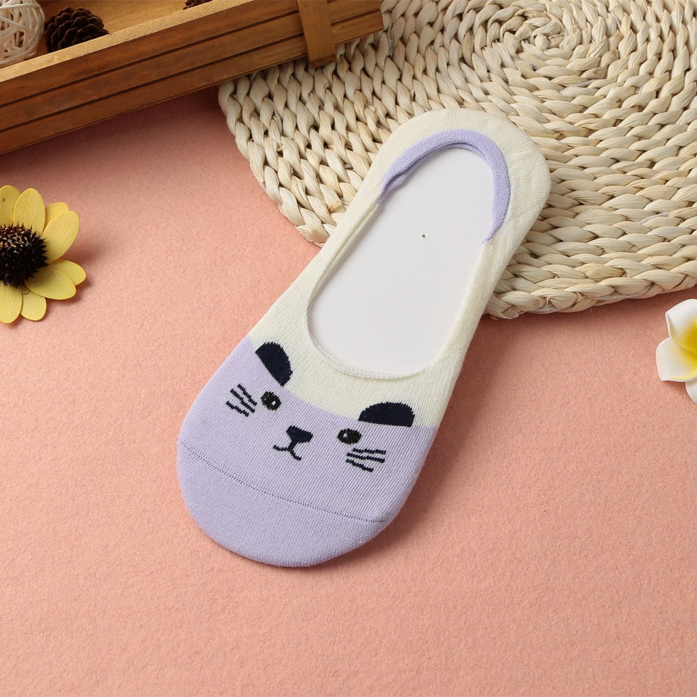 Details about   12 Pairs Womens No Show Invisible Fashion Socks Liner Loafer Cat Low Cut Cartoon 