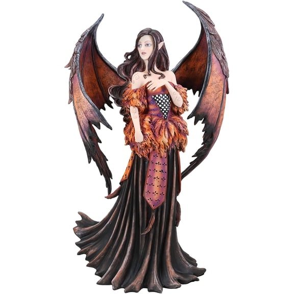 Ebros Amy Brown Large Gothic Autumn Fall Fire Bat Winged Elf Fairy Statue 17"H