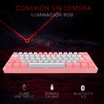 thumbnail image 3 of Teclado Gamer Redragon Fizz Pro Blanco/Rosa 60% Wireless, 3 of 6