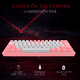 thumbnail image 3 of Teclado Gamer Redragon Fizz Pro Blanco/Rosa 60% Wireless, 3 of 6