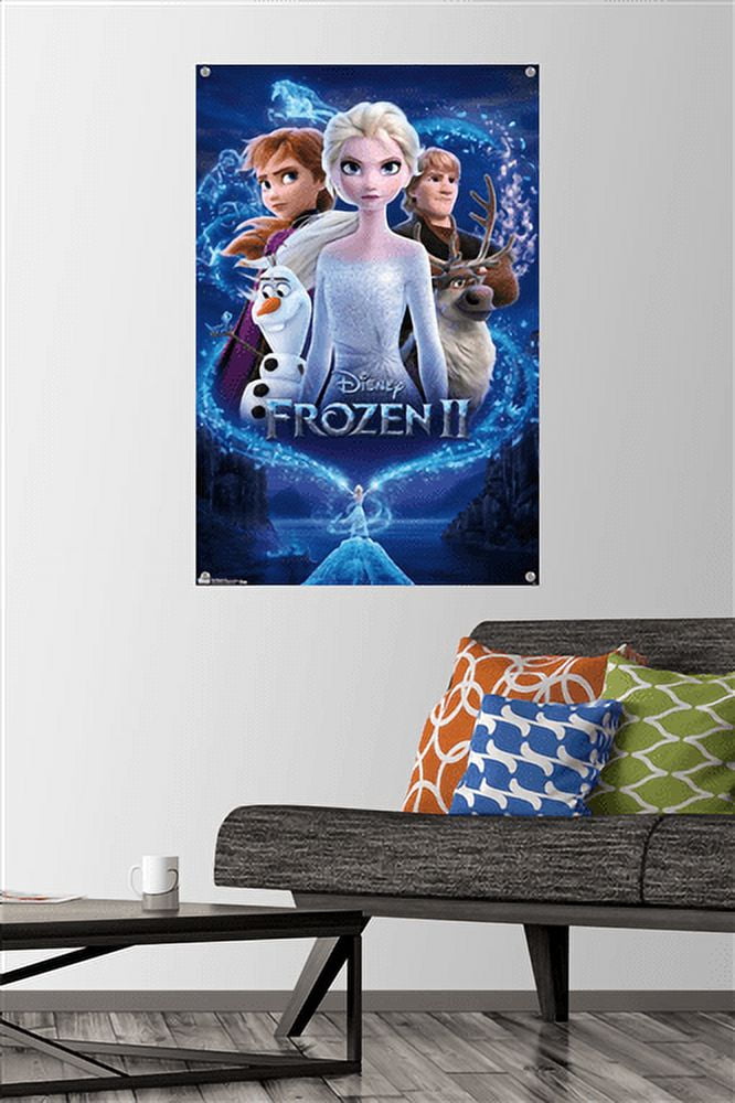 Disney Frozen 2 - Key Art Wall Poster with Push Pins, 22.375" x 34"