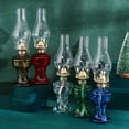 thumbnail image 4 of HIBIBUD 2Pcs Oil Lamp,Decorative Artistic Appeal Kerosene Lamp,Functional Lighting Solution Glass Lamp,Style5,3*3.5*12.6in, 4 of 4