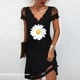 thumbnail image 2 of Moda mujer Sexy Casual Wave-Cuello estampado vestido ahuecado manga Mini vestido Fridja  qw4792, 2 of 8