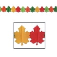 thumbnail image 2 of Beistle Club Pack of 12 Red, Green, Yellow and Orange Fall Leaf Tissue Garland Party Decorations 12', 2 of 2