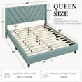 thumbnail image 6 of Yaheetech Upholstered Platform Bed with Wooden Slat Support and Tufted Headboard, Queen, Blue Lake, 6 of 8