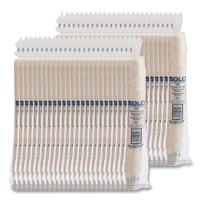White Paper Water Cups, ProPlanet Seal, 3 oz, 100/Bag, 50 Bags/Carton White Paper Water Cups, ProPlanet Seal, 3 oz, 100/Bag, 50 Bags/Carton