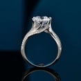 thumbnail image 1 of Anillo de plata de lujo con incrustaciones de diamantes Mosane, anillo de diamantes Mosane de color D, joyería de plata vacía S925 Plata, 1 of 5