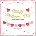 thumbnail image 4 of Happy Mother’s Day Banner Mother’s Day Party Decorations We Love Mom Party Supplies with Glittering Heart Garland, 4 of 6