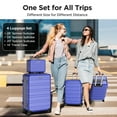 thumbnail image 2 of 5 Piece Hardside Luggage Suitcase Set with 360° Double Spinner Wheels Integrated TSA Lock ABS Hardshell Luggage for Travel Trips Business, 2 of 12