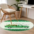 thumbnail image 5 of Area Rug 36in, St. Patrick's Day Truck with Gold Coin Floor Carpet Living Room Rug, Green Clovers Leaf Plaid Non-Slip Welcome Mat Indoor Rugs for Bedroom Dining Room, 5 of 9
