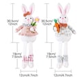 thumbnail image 3 of EclipseJewels Easter Bunny Doll Figurine, 10 Inch Rag Doll Plushie with Carrot for Spring Decor, Cute Stuffed Animal Ornament for Kids Easter Basket Gifts,Pink, 3 of 6