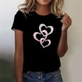 thumbnail image 2 of Blusas de Manga Corta para Mujeres Cuello Redondo Sencillo Casual Ajuste Regular, Top de Algodón de Imitación de Moda para el Hogar Y Diario, 2 of 4