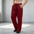 thumbnail image 5 of WJOSBXT Baggy Sweatpants for Men Drawstring Solid Wide Leg Pants 2026 Open Bottom Jogging Joggers Relaxed Fit Straight Leg Loose Workout Sweat Pants M, 5 of 6