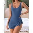 thumbnail image 2 of One-Piece Swimdress Swimsuits for Women Tummy Control Swim Dresses Skirt Bathing Suit Sea Blue S, 2 of 7