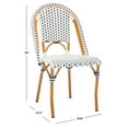 thumbnail image 3 of SAFAVIEH California Outdoor Patio Side Chair, White/Navy, Set of 2, 3 of 12