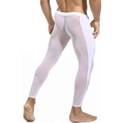 Ouber Men's Mesh Yoga Pants See Through Compression Tights Workout