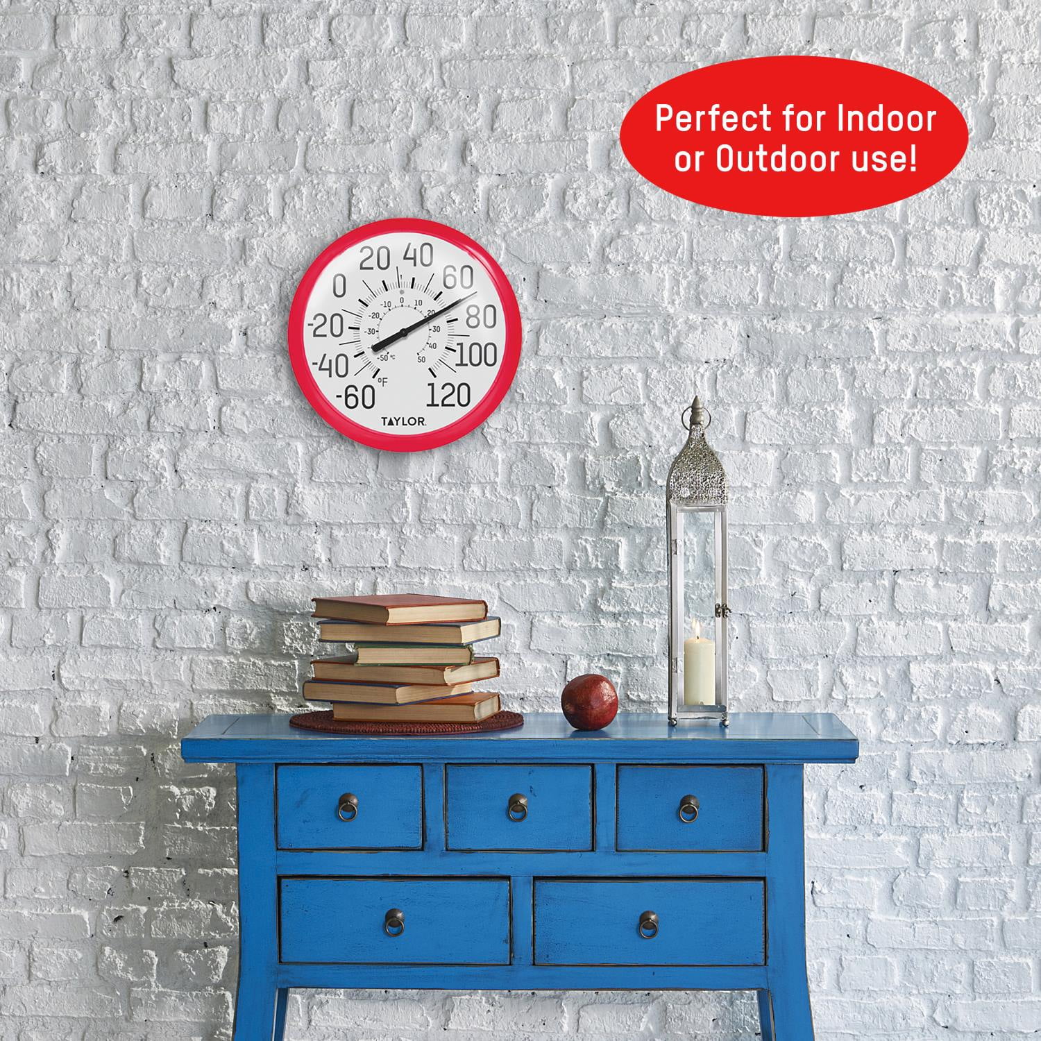 Taylor 13.25-inch Big and Bold Dial Thermometer in Red